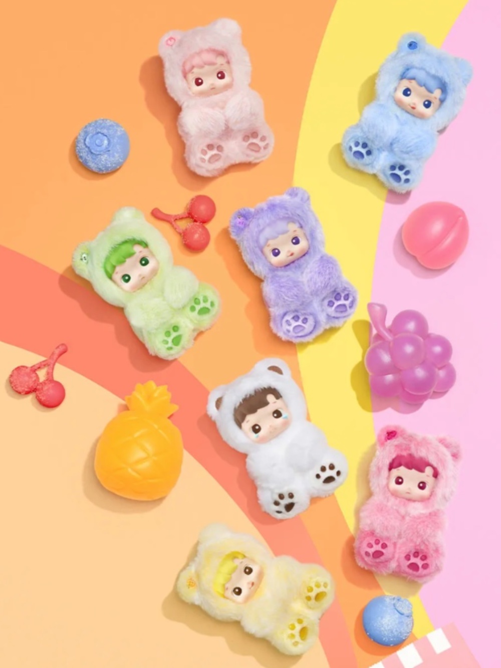 GREEN APPLE Hacipupu Gummy Bear ~ POP MART ~ Vinyl Plush Pendant ~ Sealed Box - Picture 3 of 10